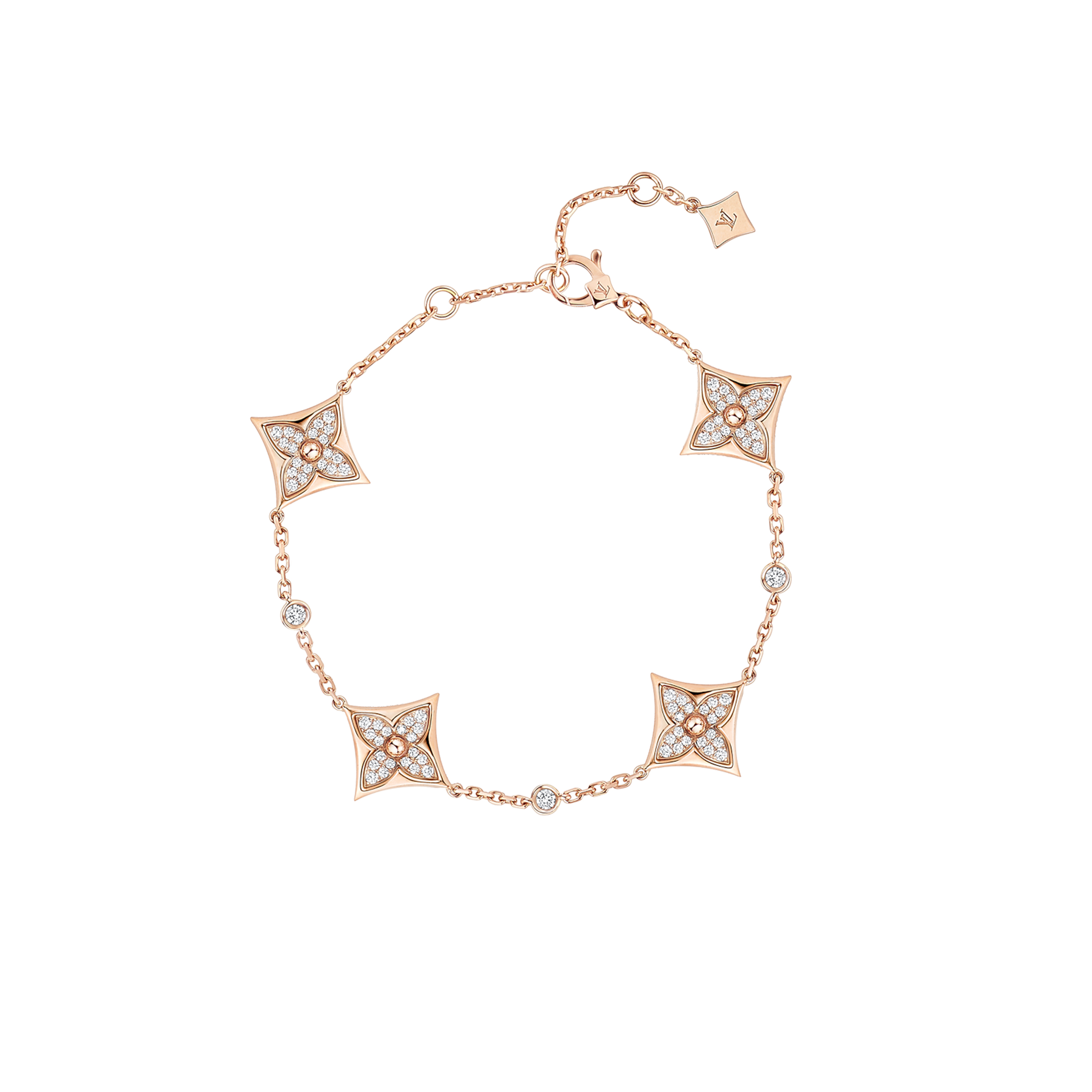 l**is v*t*n colour blossom bb multi-motifs bracelet, pink gold and Di*m*nds q05569
